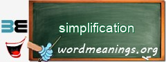 WordMeaning blackboard for simplification